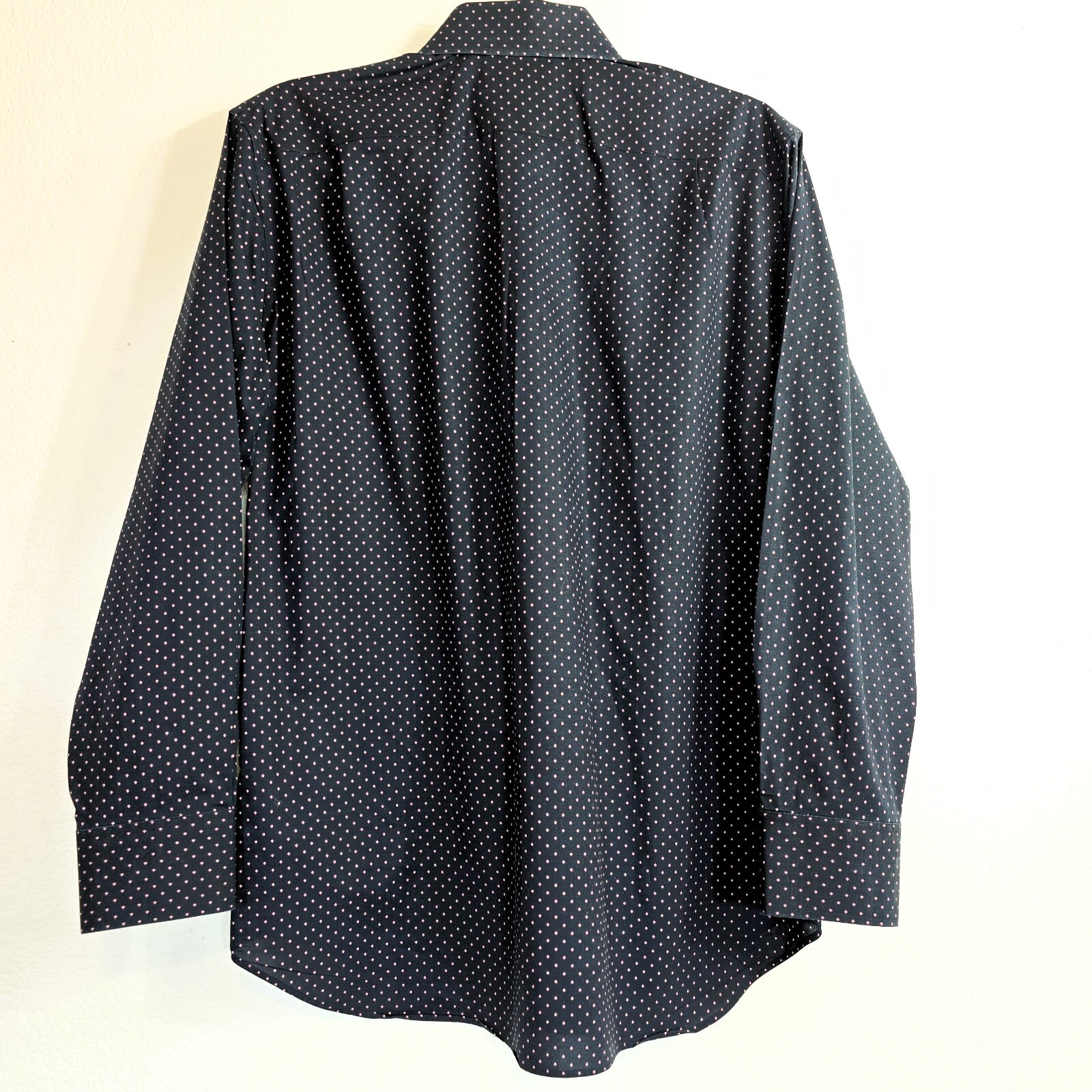 Bonobos Men’s Stretch Slim Fit Long Sleeve Dot Print Shirt – Size 15/33