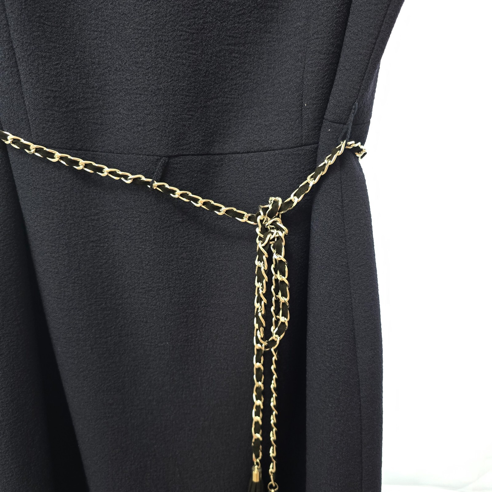 Karl Lagerfeld Women's Dress, Navy, Size 4, Chain Belt – Very Good Condition