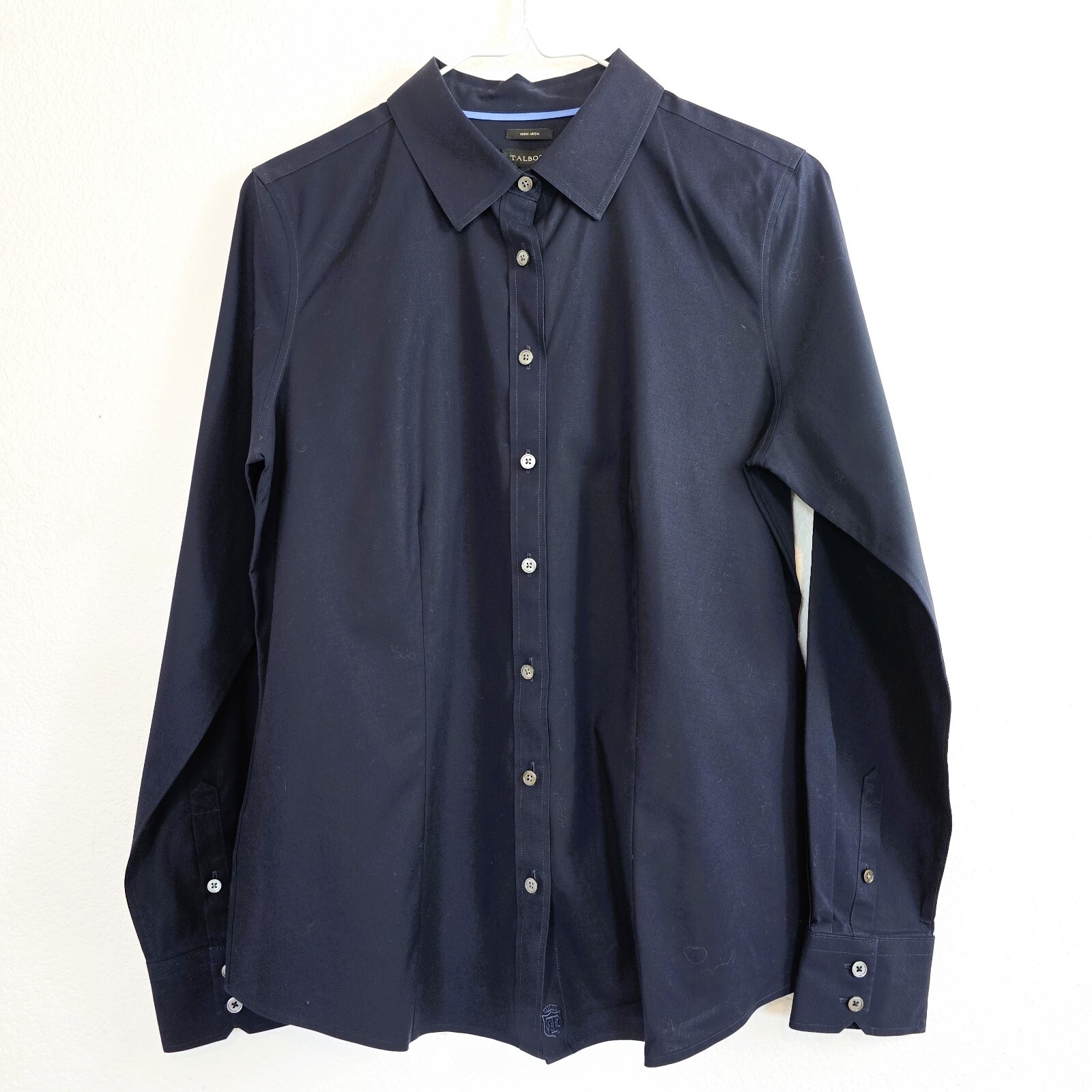 Talbots Women's Size 4 Dark Blue Long-Sleeved Button-Down Shirt – NWT