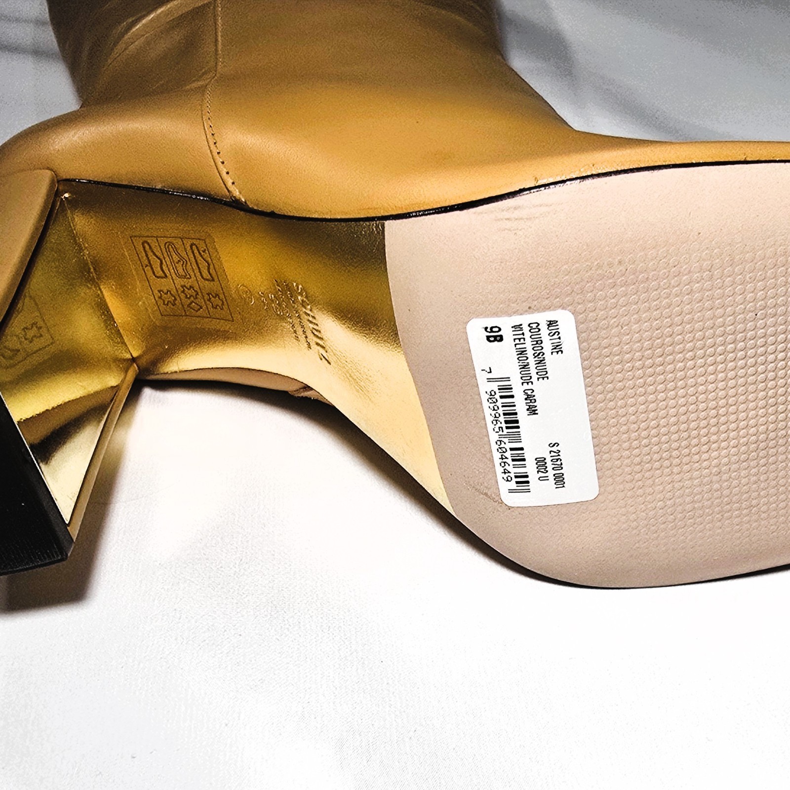 SCHUTZ Austine Women’s Over-the-Knee Leather Boot Tan Size 9B NEW