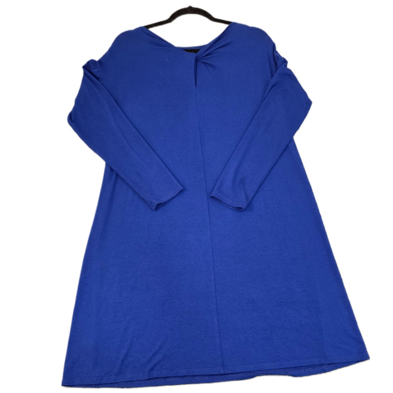 Eileen Fisher Bateau Neck Twist Back Shift Dress - Indigo Blue, M Petite