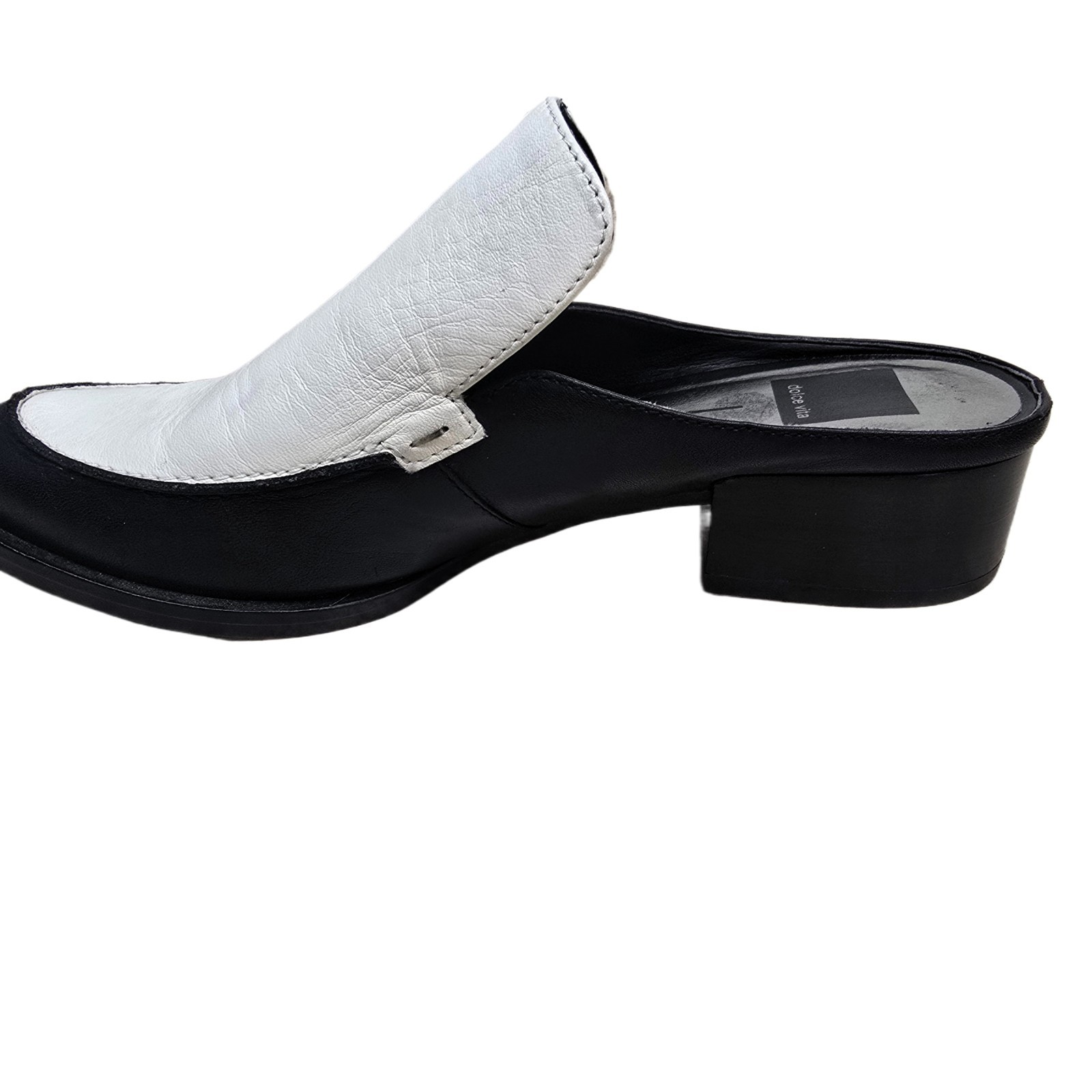 Dolce Vita Hackett Black & White Block Heel Loafer Mule – US Size 8