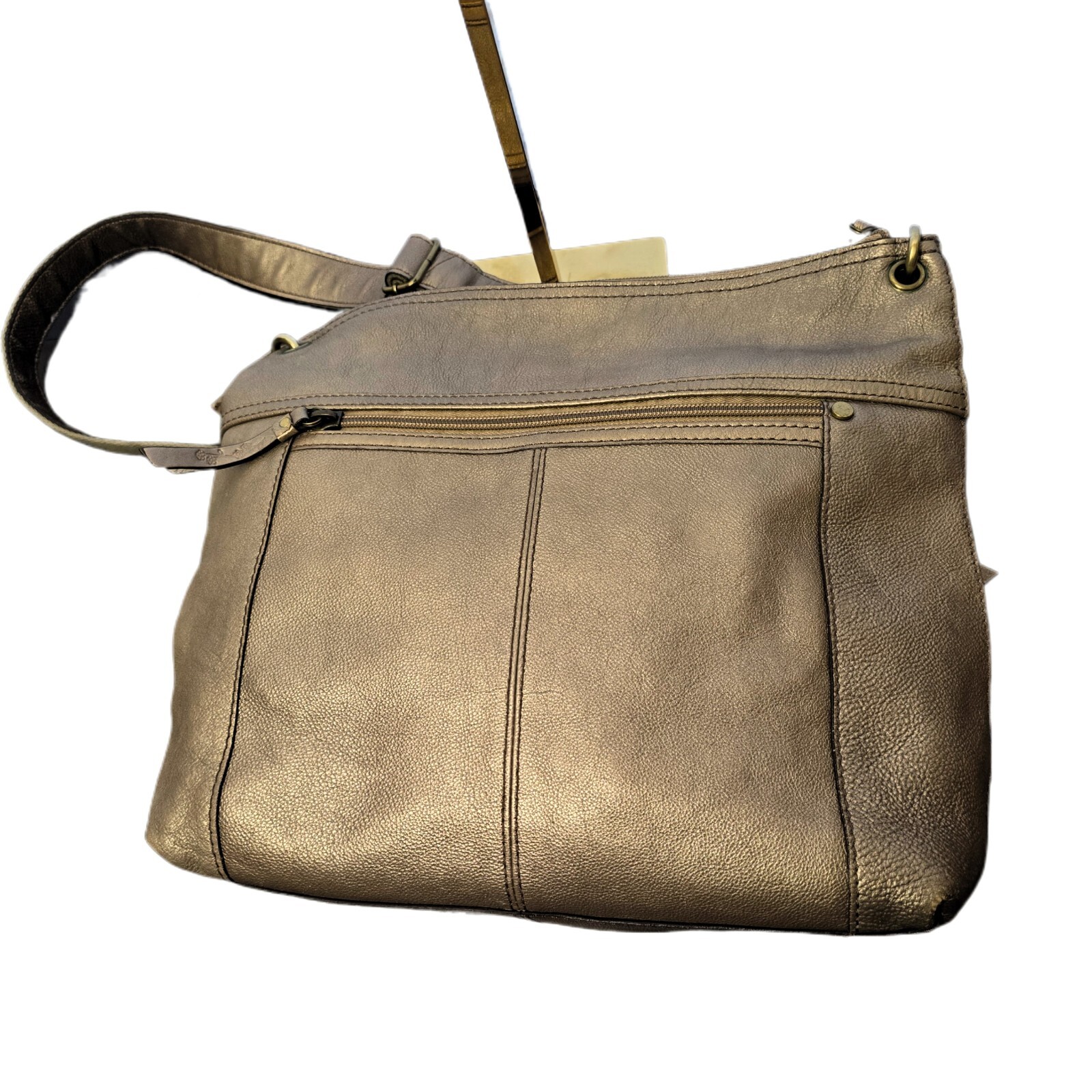 FOSSIL Medium Gold Metallic Leather Crossbody Bag – Long Live Vintage Collection