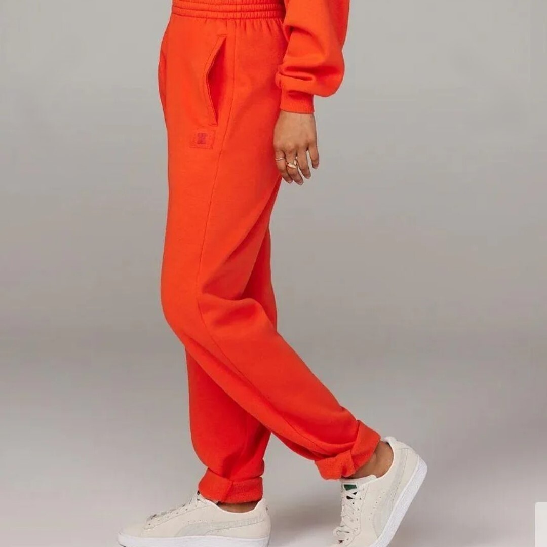Savage X Fenty Women’s Sweatpants, Size S – Bright Orange, Relaxed & Cozy Style