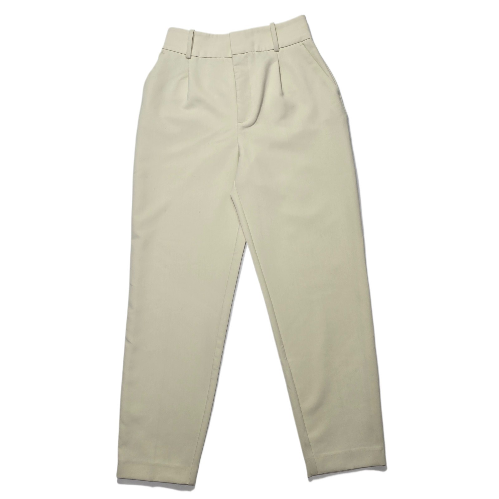 Zara Women’s High Waist Cream Ivory Ankle Dress Pants Size S