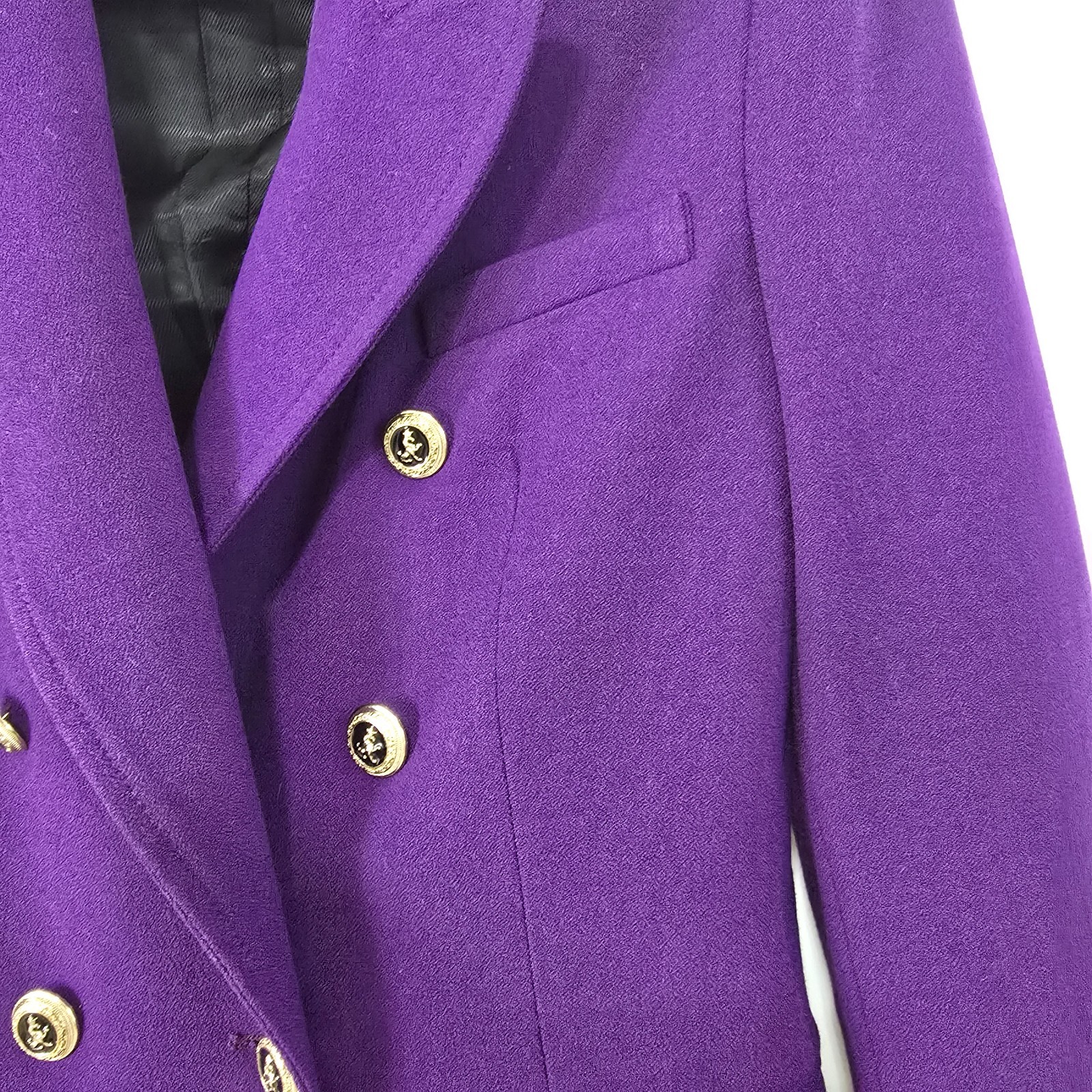 Zara Purple Double-Breasted Blazer Gold Buttons | Women’s Size S