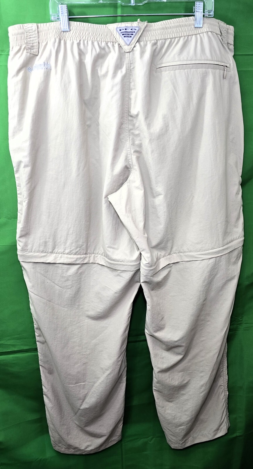 Columbia PFG Fishing Gear Convertible Pants - Beige - Sz XXL - Inseam 32".
