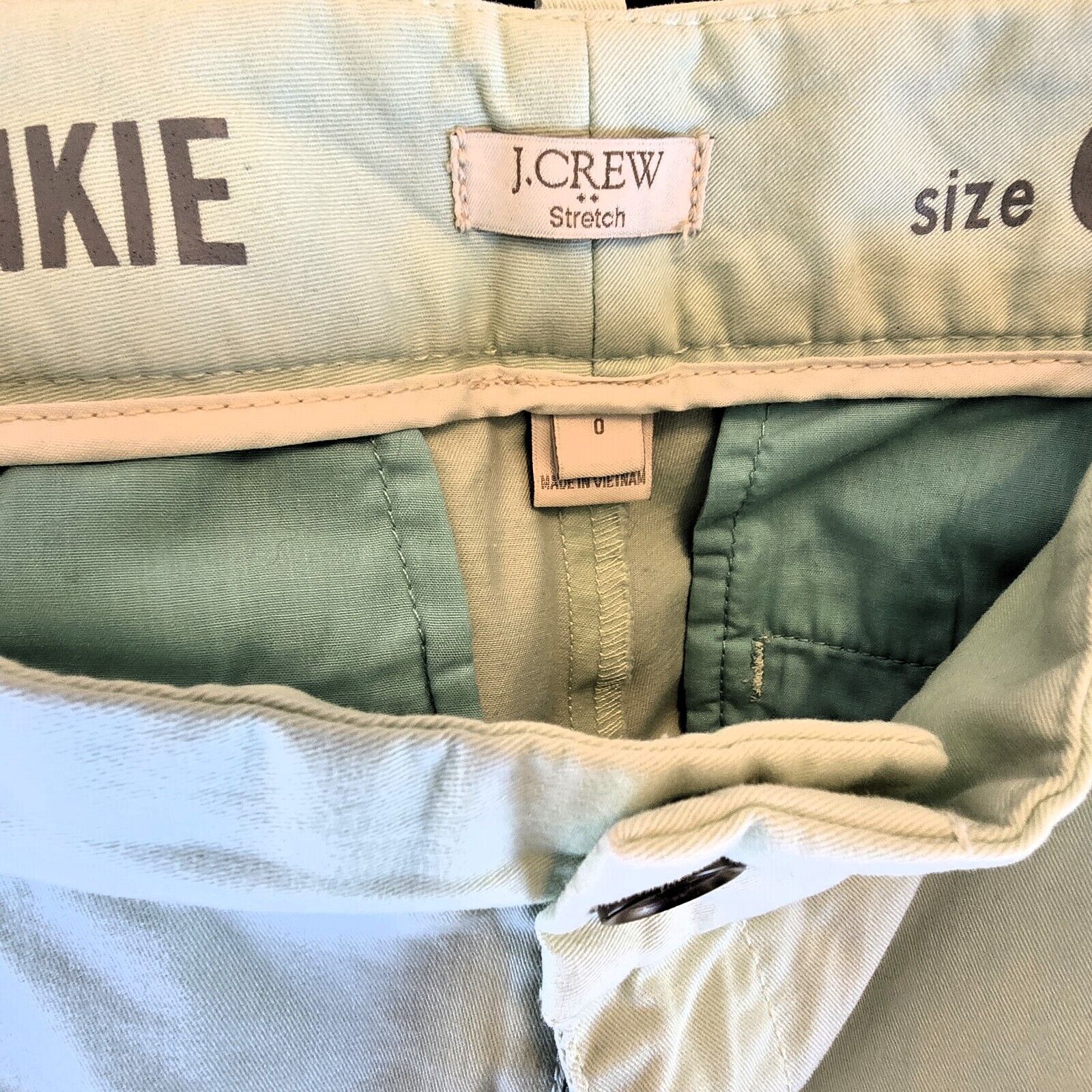 J.Crew Frankie Women's Tapered Chino Pants – Size 0, Stretch, Light Green Twill