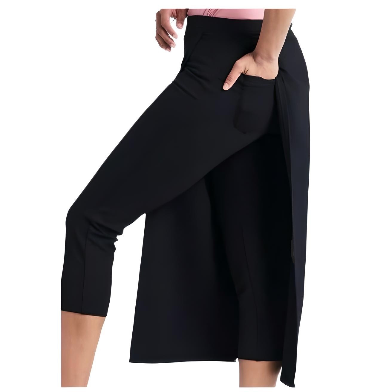 Betabrand ‘The Sassiest Pants’ Skirt-Overlay Capri XS – Ponte Stretch Knit