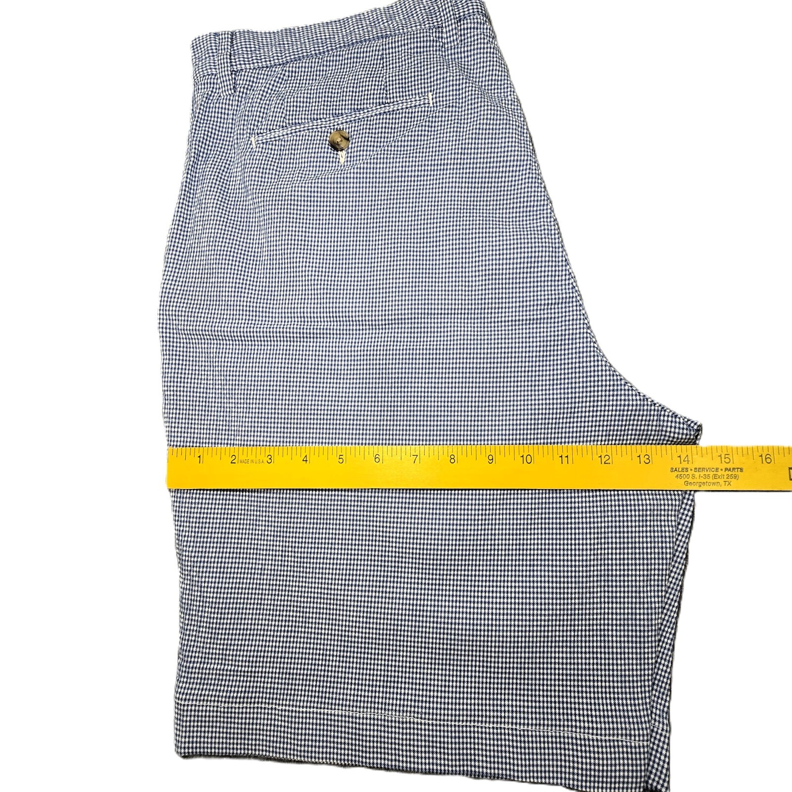 Polo Ralph Lauren Men’s Shorts 36 Blue White Houndstooth Chino Stretch Fit