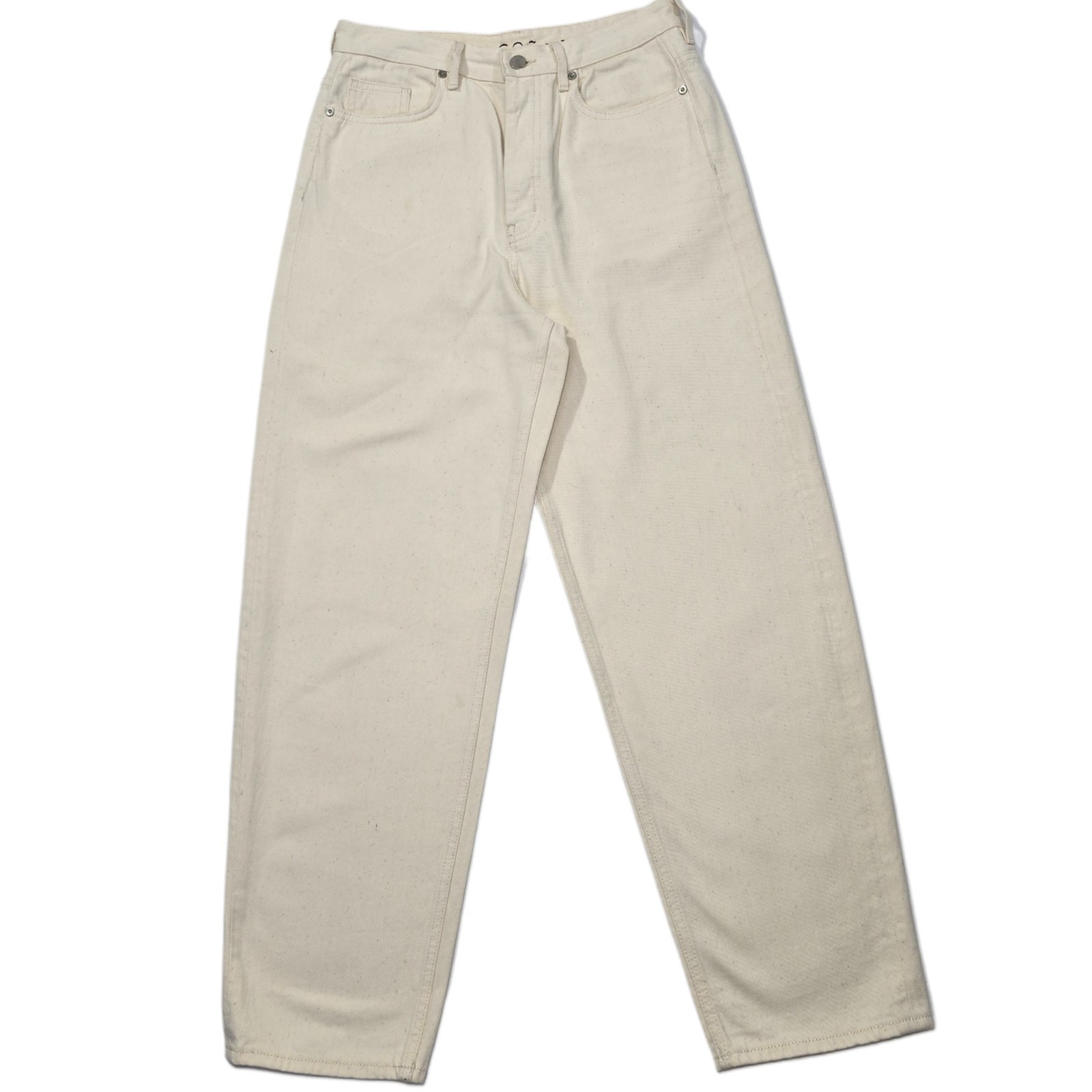 COS Tapered High-Rise Ankle-Length Jeans, Non-Stretch, Recycled Cotton, Size 27