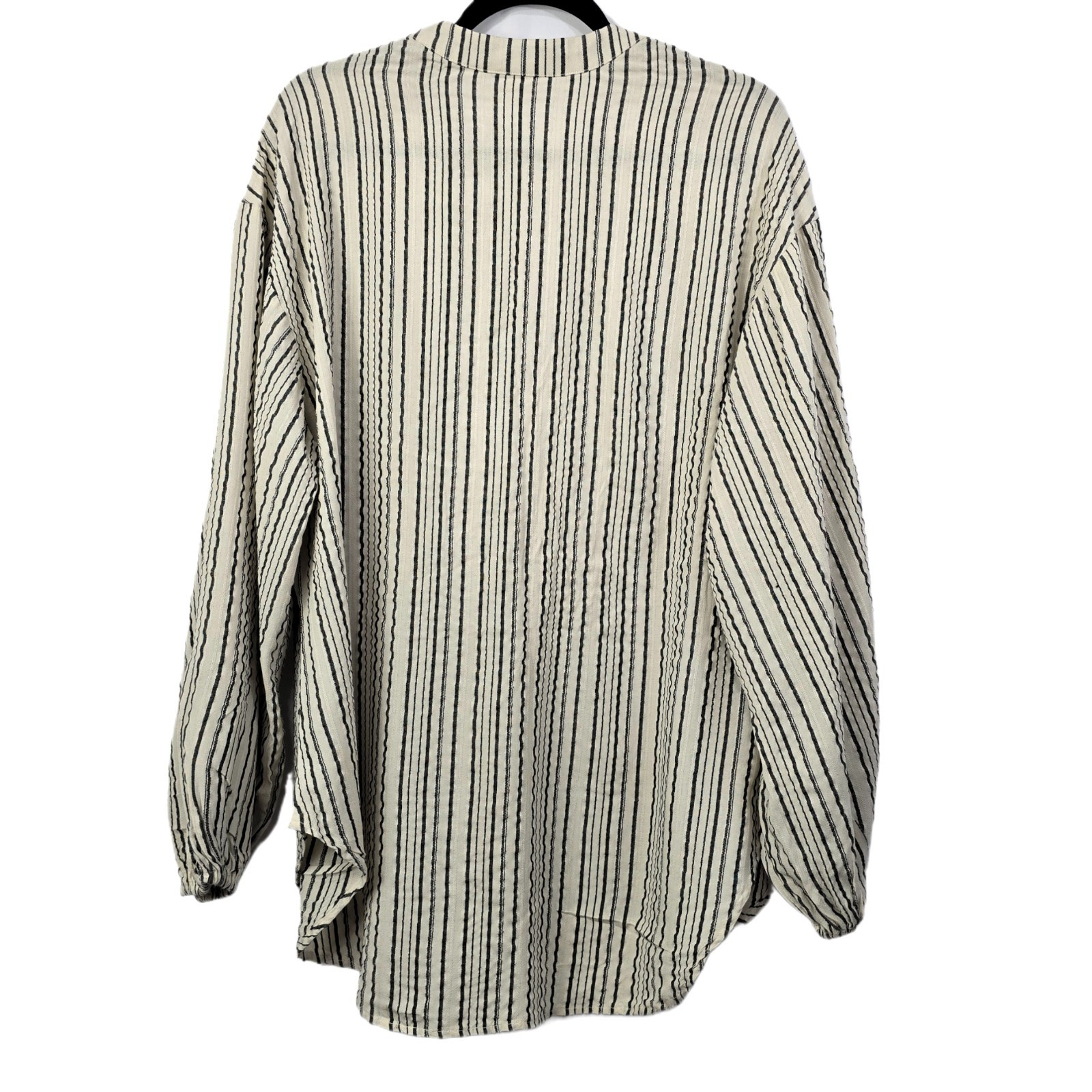 Free People Striped Bishop-Sleeve Tunic Blouse S – Boho Chic, All-Seasons