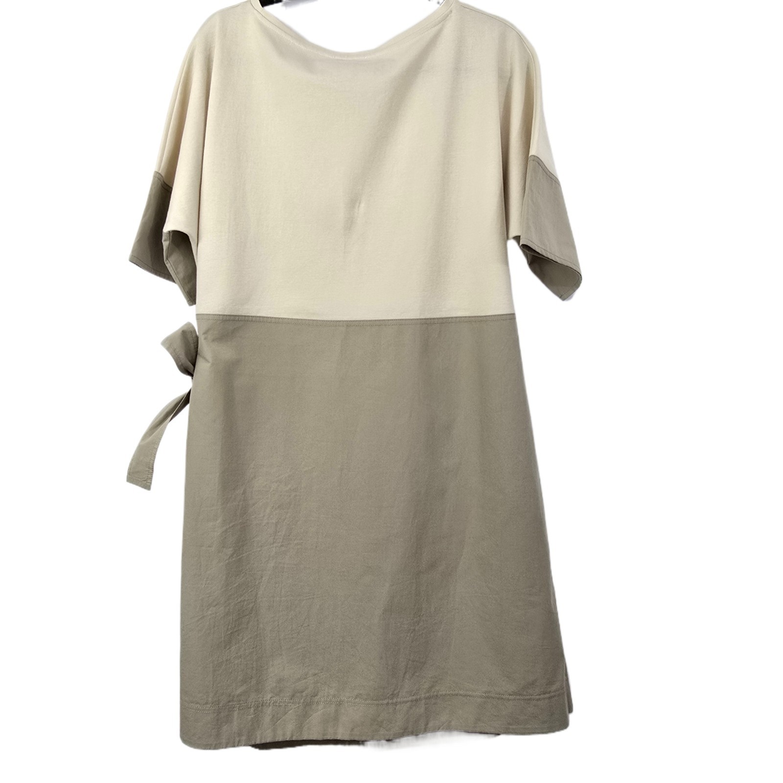 COS Contrast Wrap Dress Khaki Size L – Organic Fabric, Midi Workwear