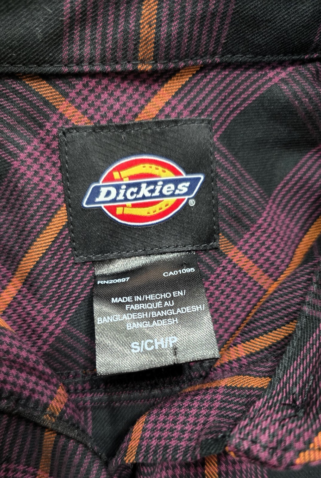 Dickies Women's Bakerhill Oversized Shirt | Long Sleeve | Wine Plaid | Size S