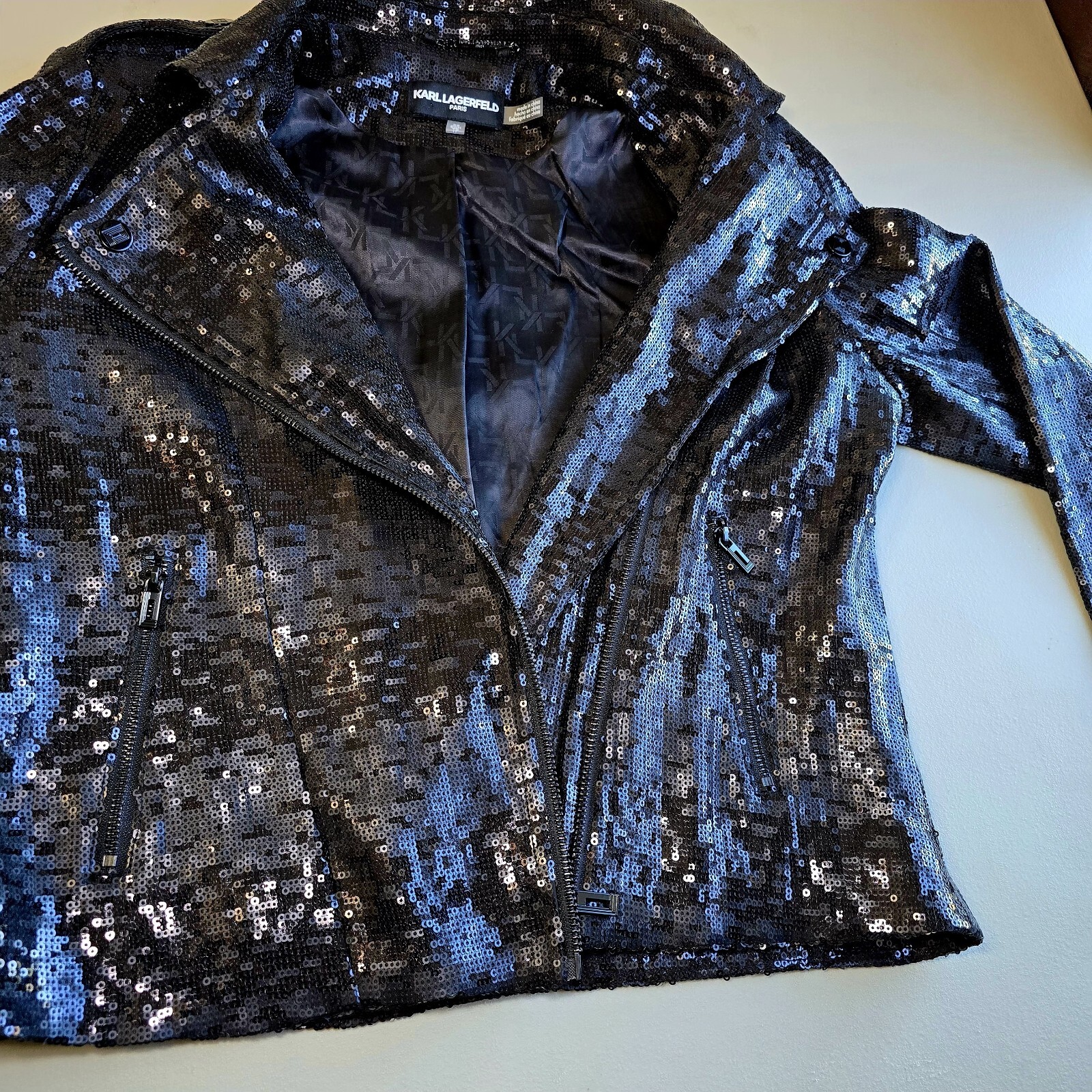 KARL LAGERFELD PARIS - Women's Sequined Moto Jacket – Size XS – NEW!