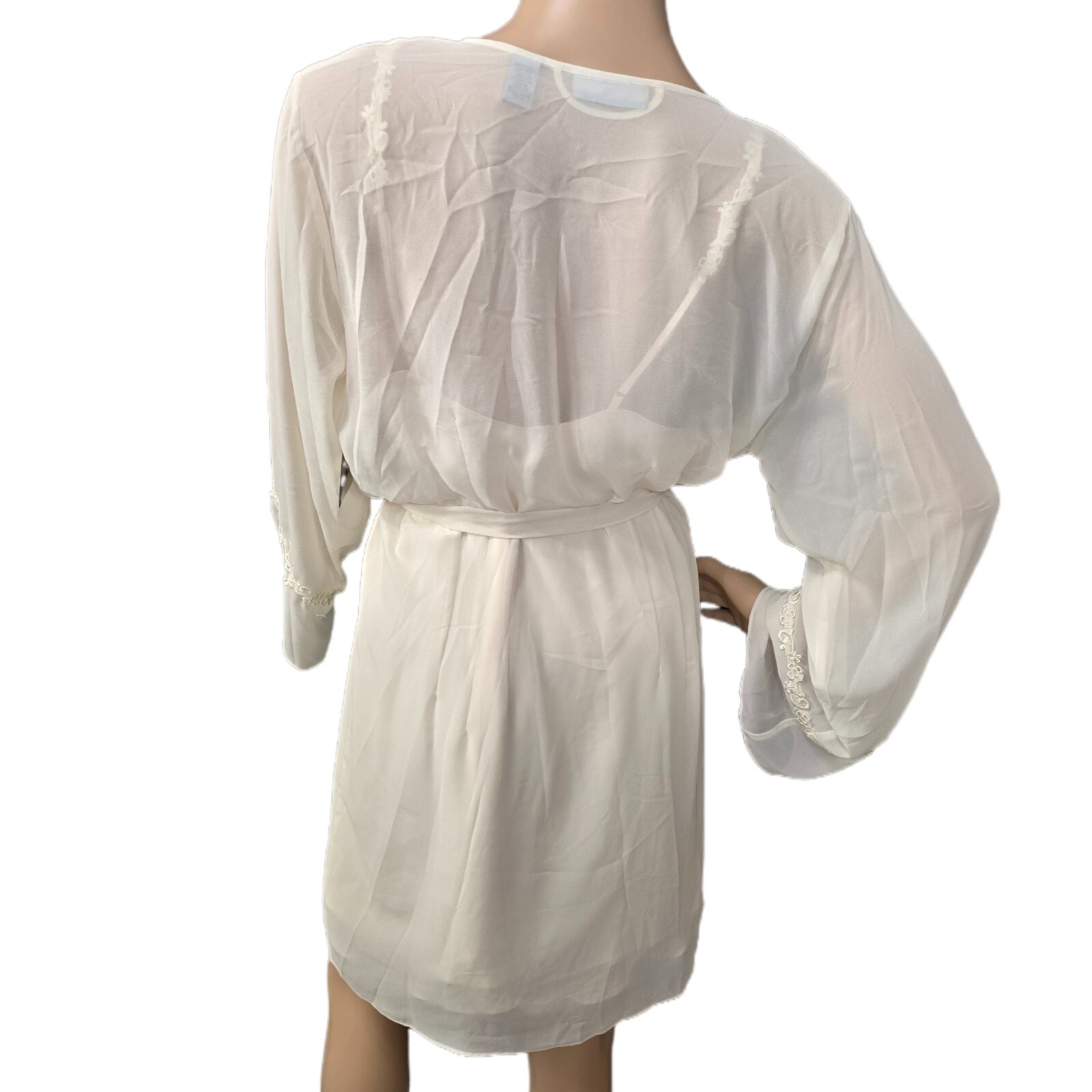 NWT VALERIE STEVENS NIGHTGOWN & ROBE SET, CREAM, SIZE S