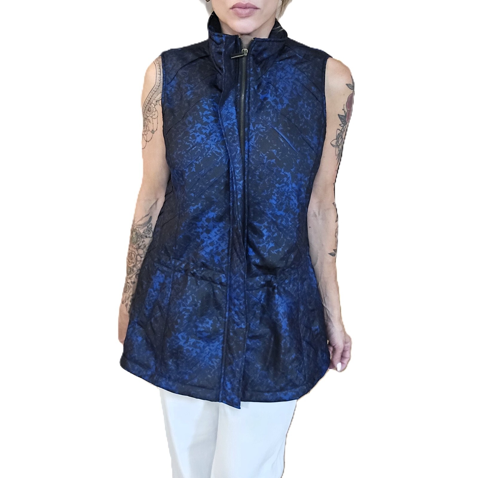 Coldwater Creek Vest - Women's Medium (Sizes 10-12) - Blue & Black