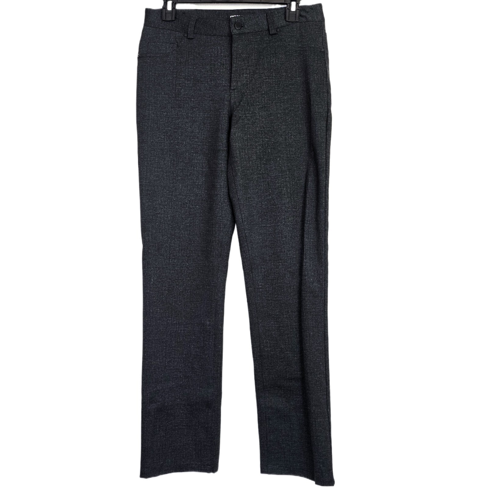 DKNY Jeans Women's Small Ponte Stretch Pants Charcoal Gray Slim Straight Leg