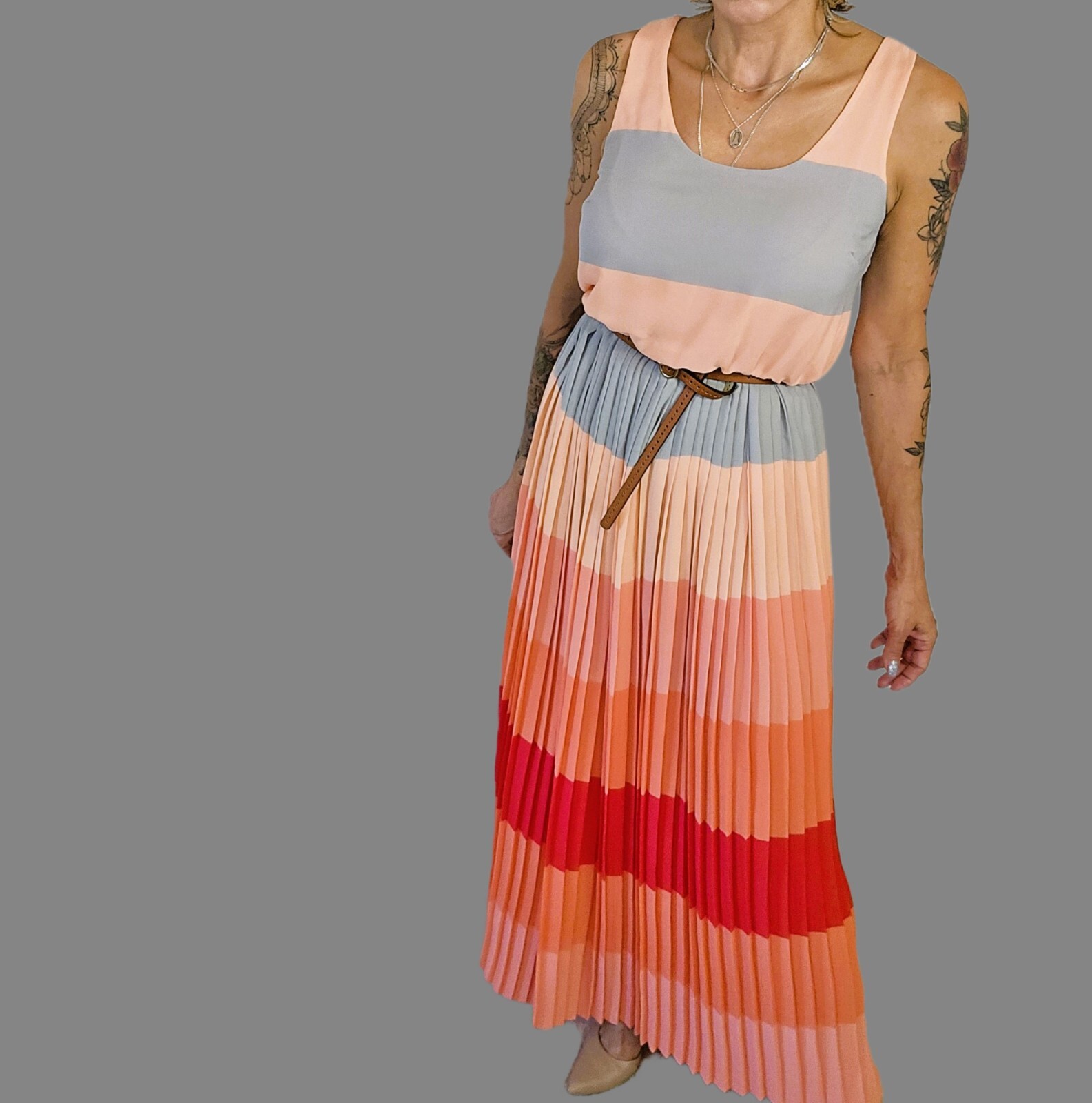Tommy Hilfiger Collection Maxi Dress - Multicolor Pleated Perfection, Size 6
