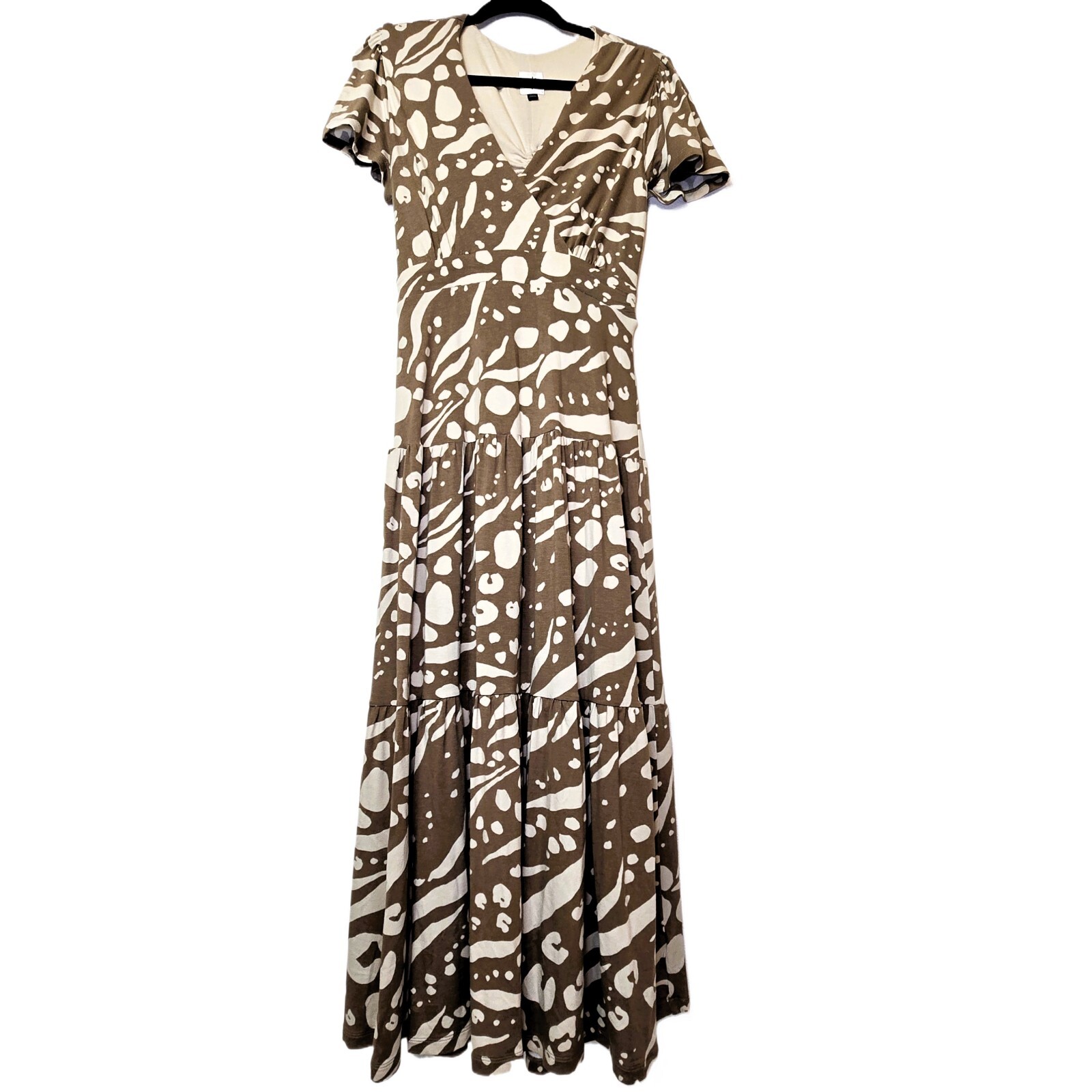 CABI Swoon Dress – Women's S – Soft Stretch Printed Tiered Midi | 6147
