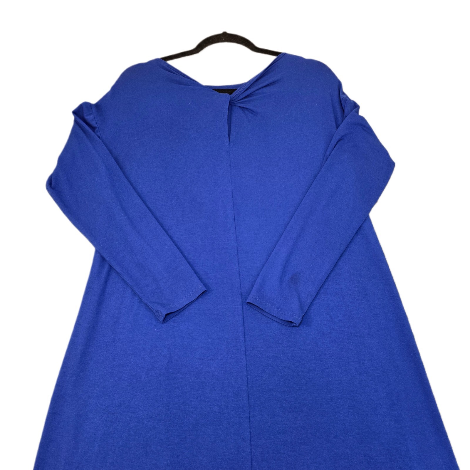 Eileen Fisher Bateau Neck Twist Back Shift Dress - Indigo Blue, M Petite