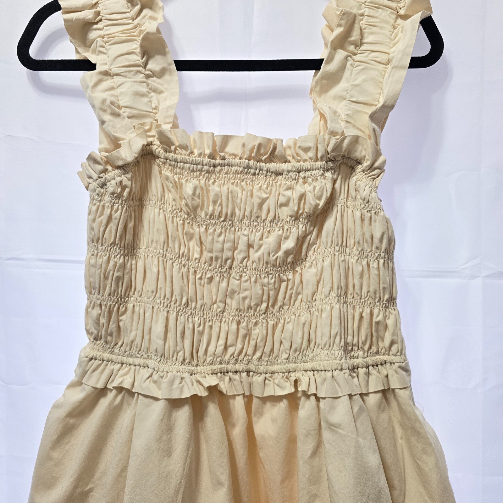 English Factory Women's Ruffled Shoulder Straps Midi Dress | Beige | Size S