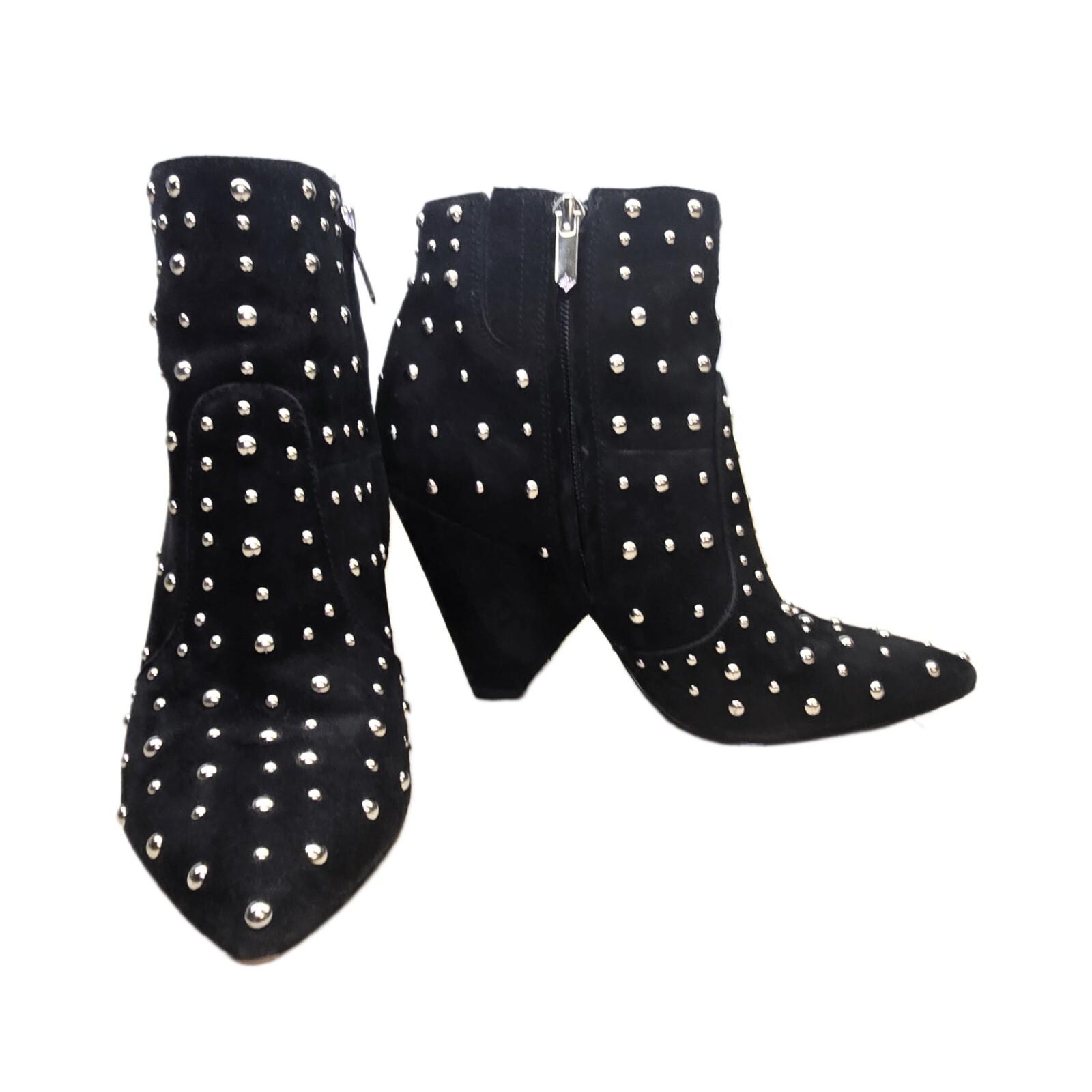 Sam Edelman Roya Studded Black Suede Ankle Boots, Size 7 – Bold & Stylish