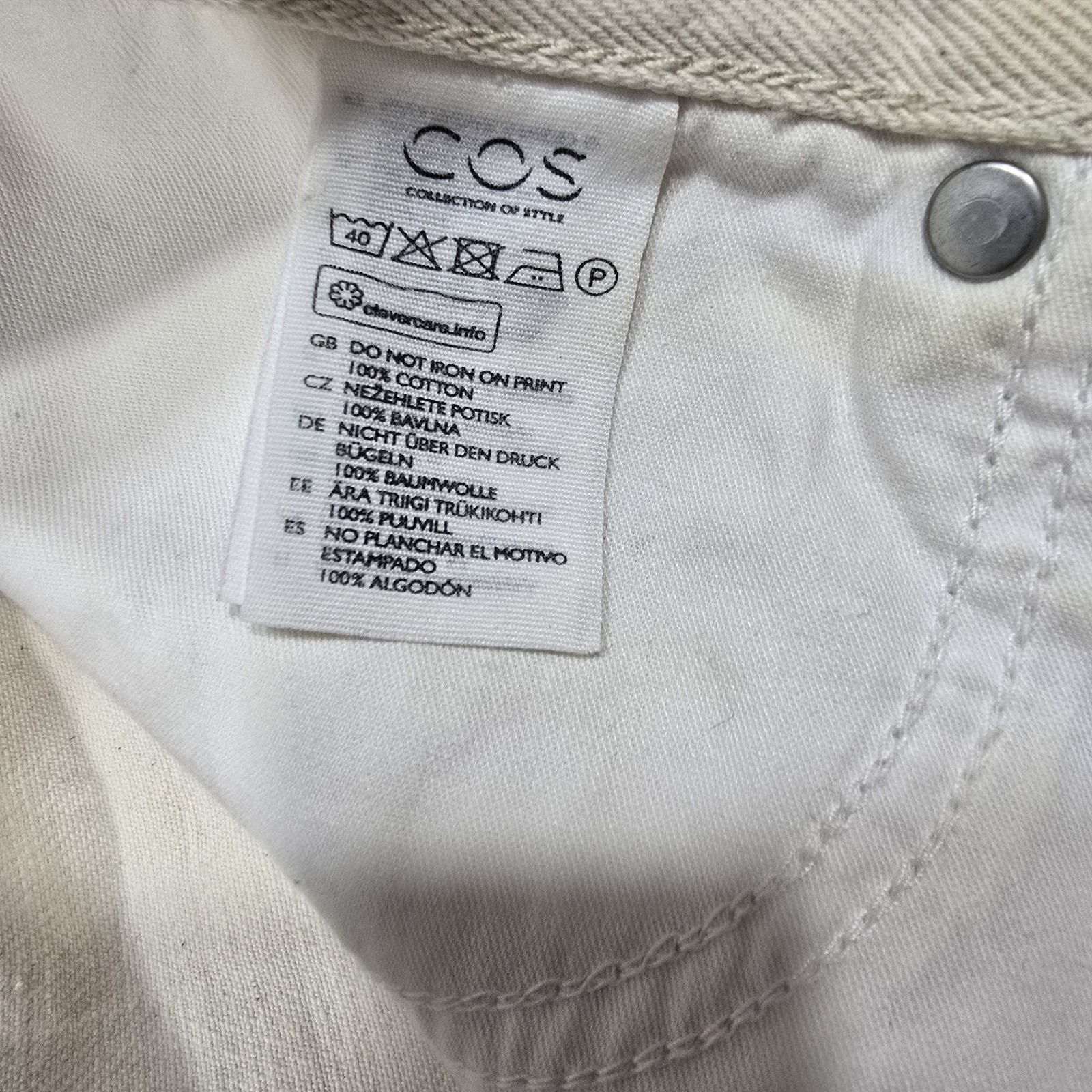 COS Tapered High-Rise Ankle-Length Jeans, Non-Stretch, Recycled Cotton, Size 27