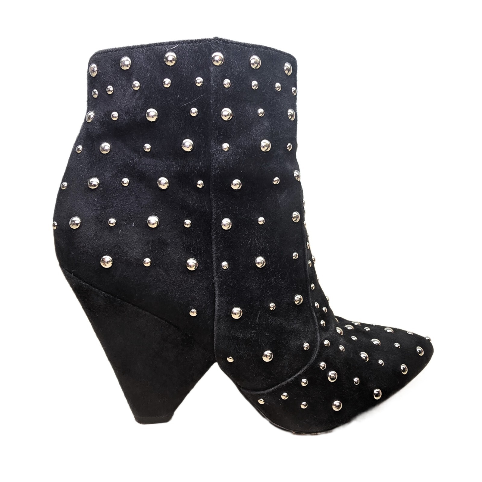 Sam Edelman Roya Studded Black Suede Ankle Boots, Size 7 – Bold & Stylish