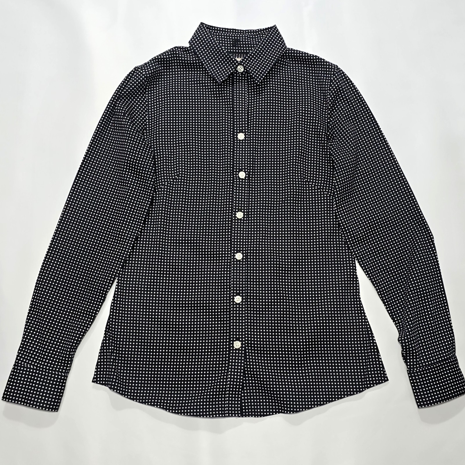 Banana Republic Women’s Slim-Fit Polka Dot Button Down Shirt Size 4 Black