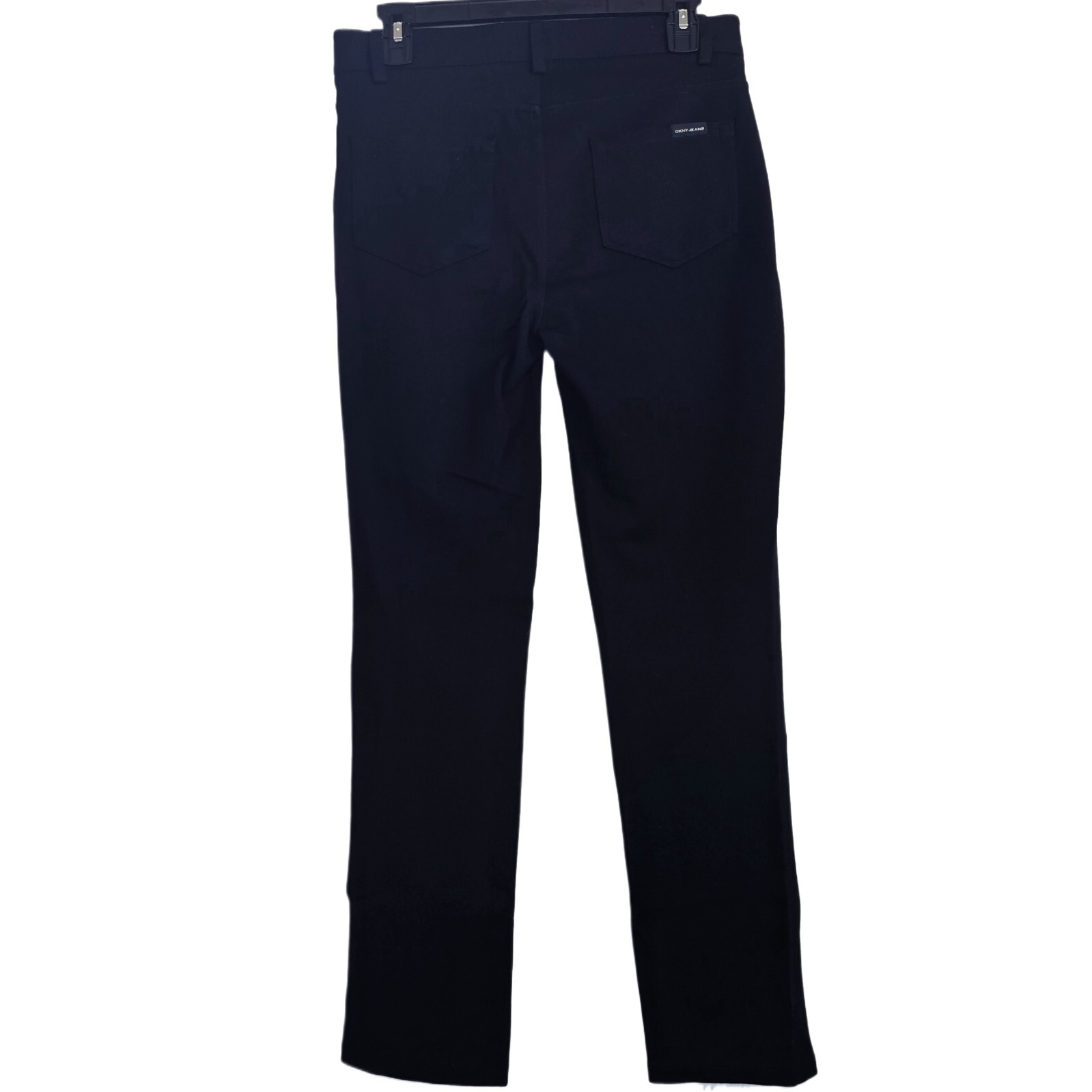 DKNY Jeans Women's Small Ponte Stretch Pants Black Slim Straight Leg