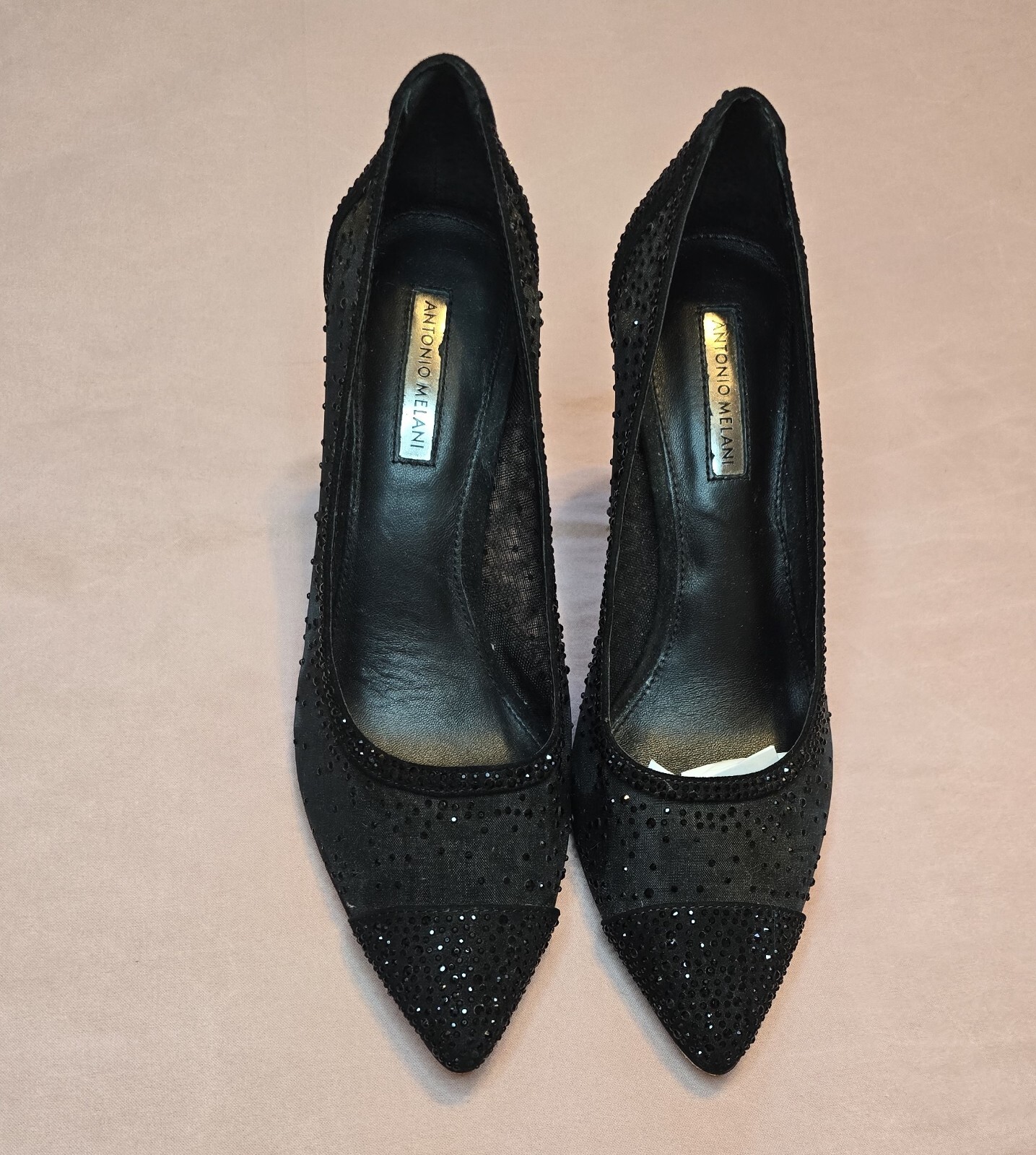 Stunning Antonio Melani Black Rhinestone Pumps - Size 8 - Perfect for You!