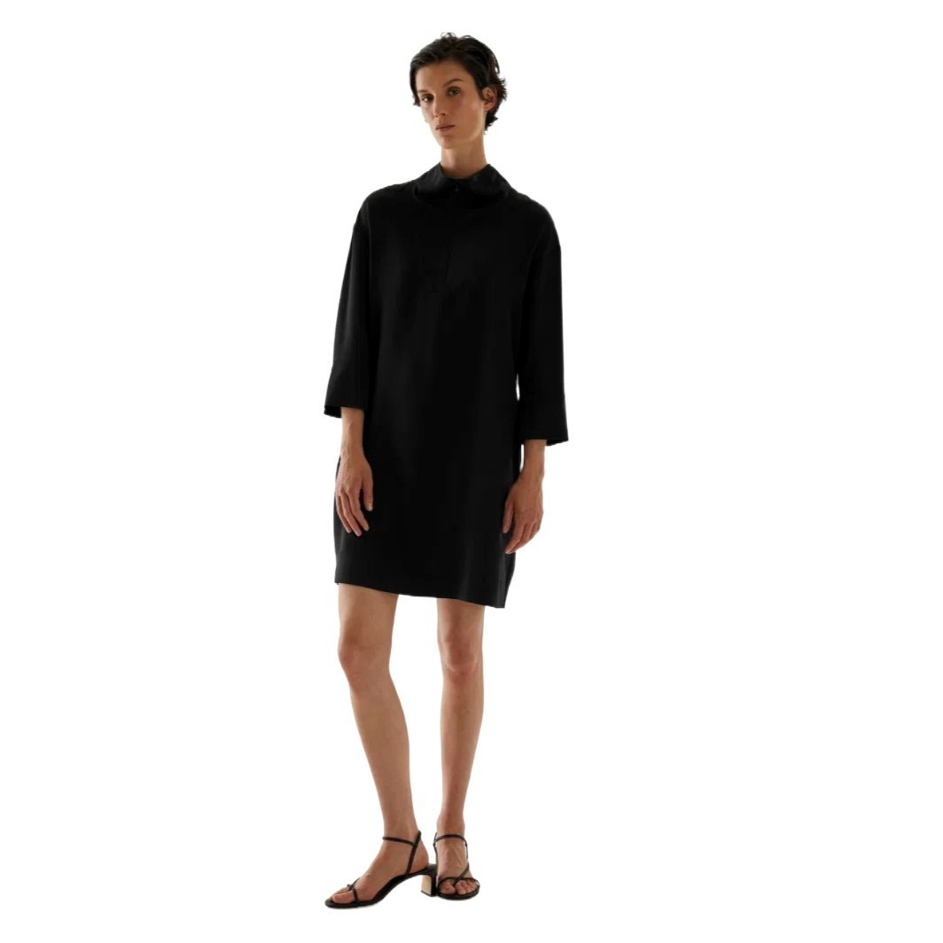 COS Women’s Black Lyocell Utility Dress Size 6 Minimalist Shirt Dress