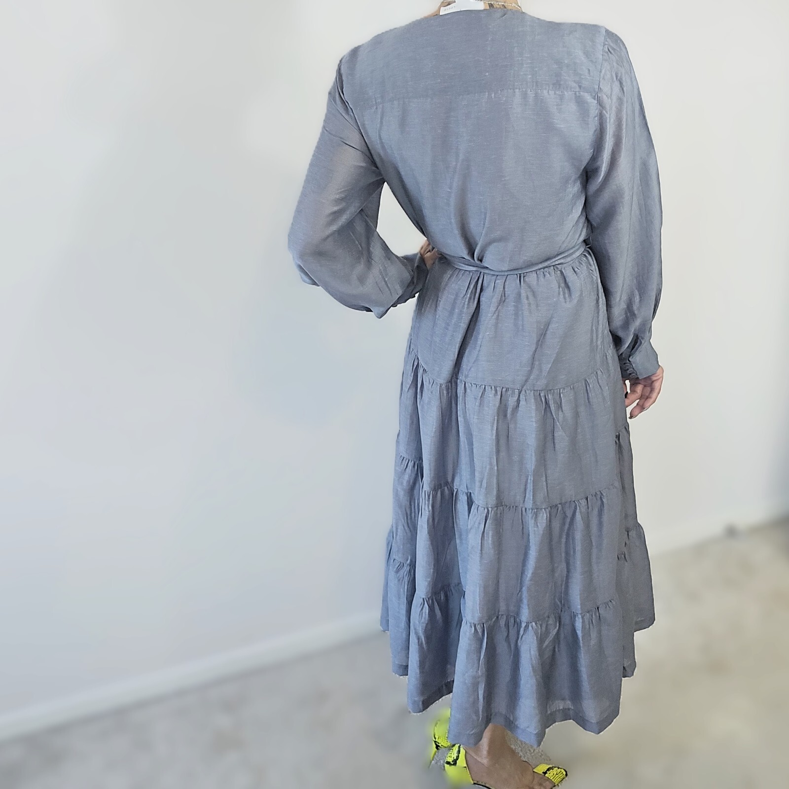 Anthropologie Mare Mare Agosta Tiered Maxi Dress - Size M, Gray-Blue - NewOther