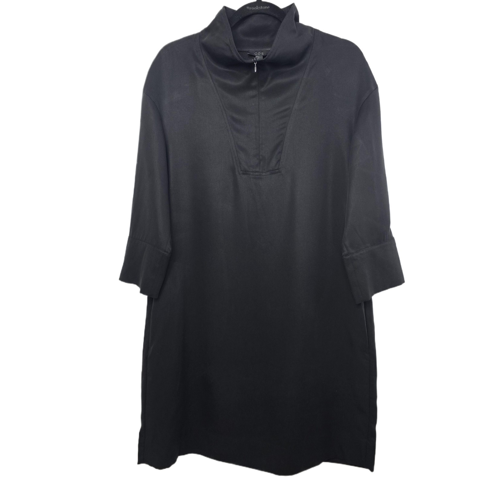 COS Women’s Black Lyocell Utility Dress Size 6 Minimalist Shirt Dress