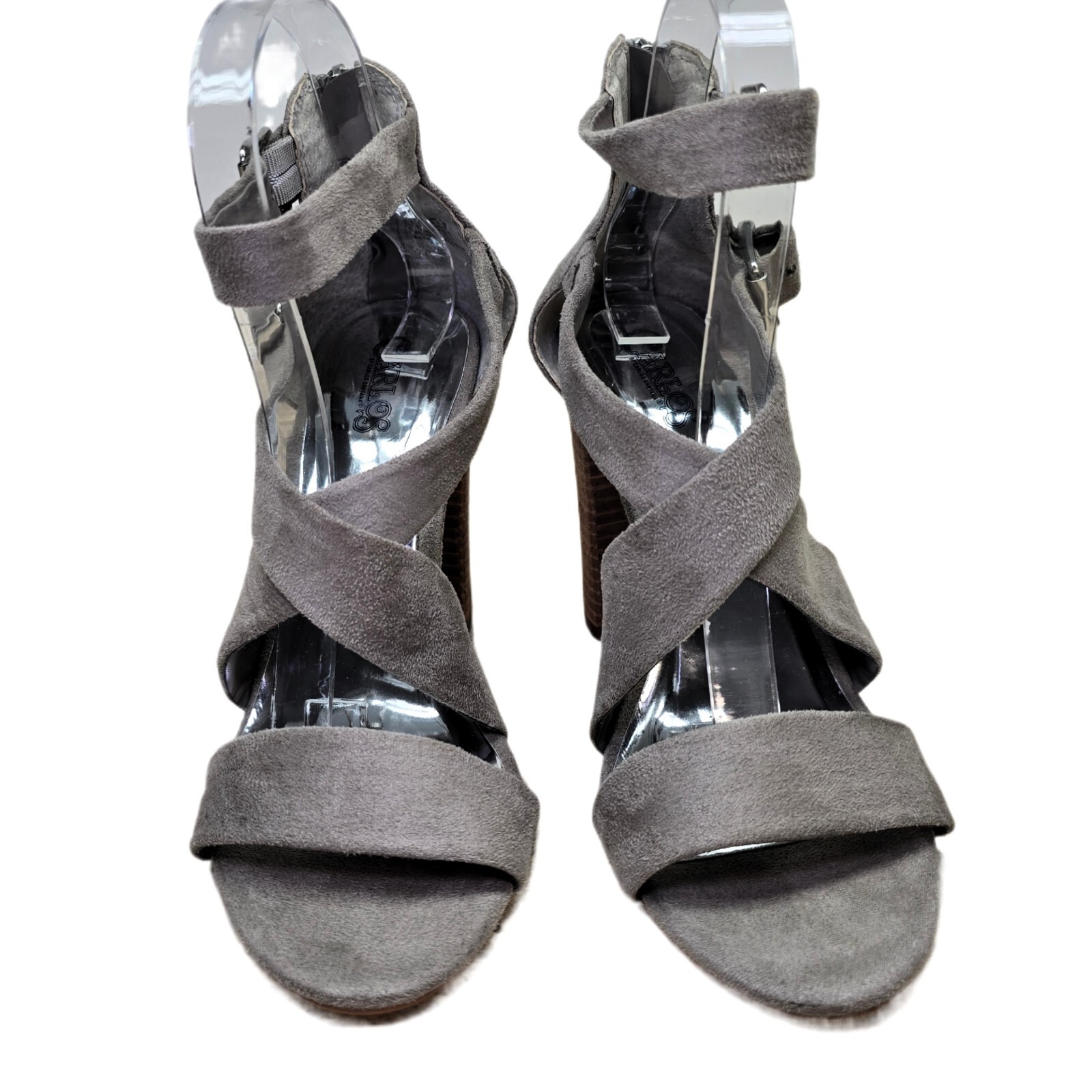Carlos by Carlos Santana Women's Laura Dress Sandals Size 7.5M - Gray Suede