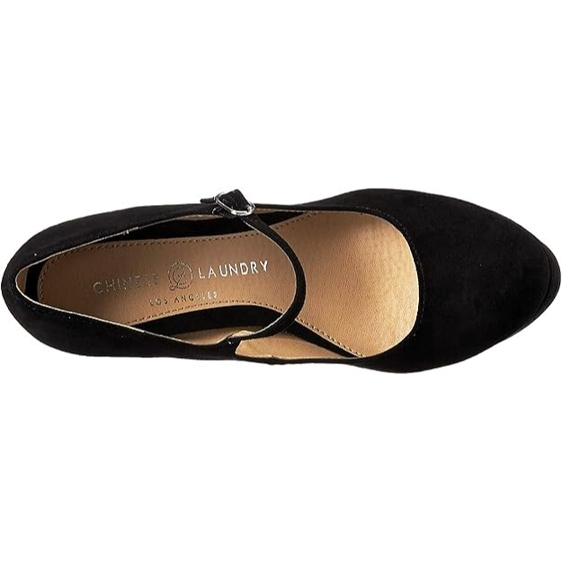 Chinese Laundry Women's Whimsical Mary Jane Pumps – Black Suede, Size 7