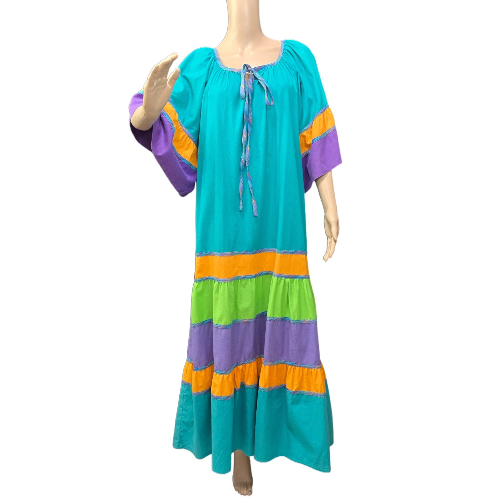 Bueno Flamboyan Women's Vintage 80s Maxi Dress - Bold & One of a Kind