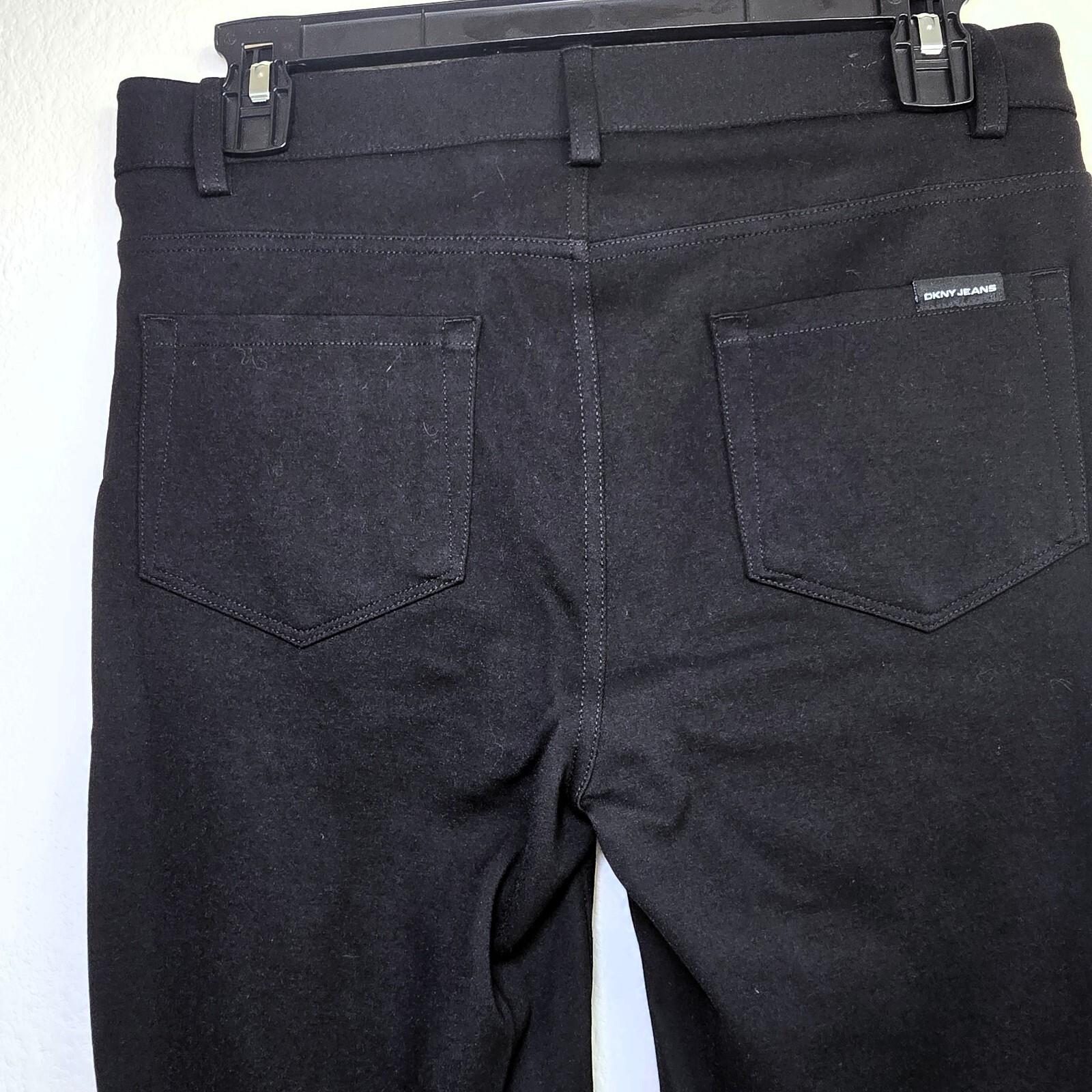DKNY Jeans Women's Small Ponte Stretch Pants Black Slim Straight Leg