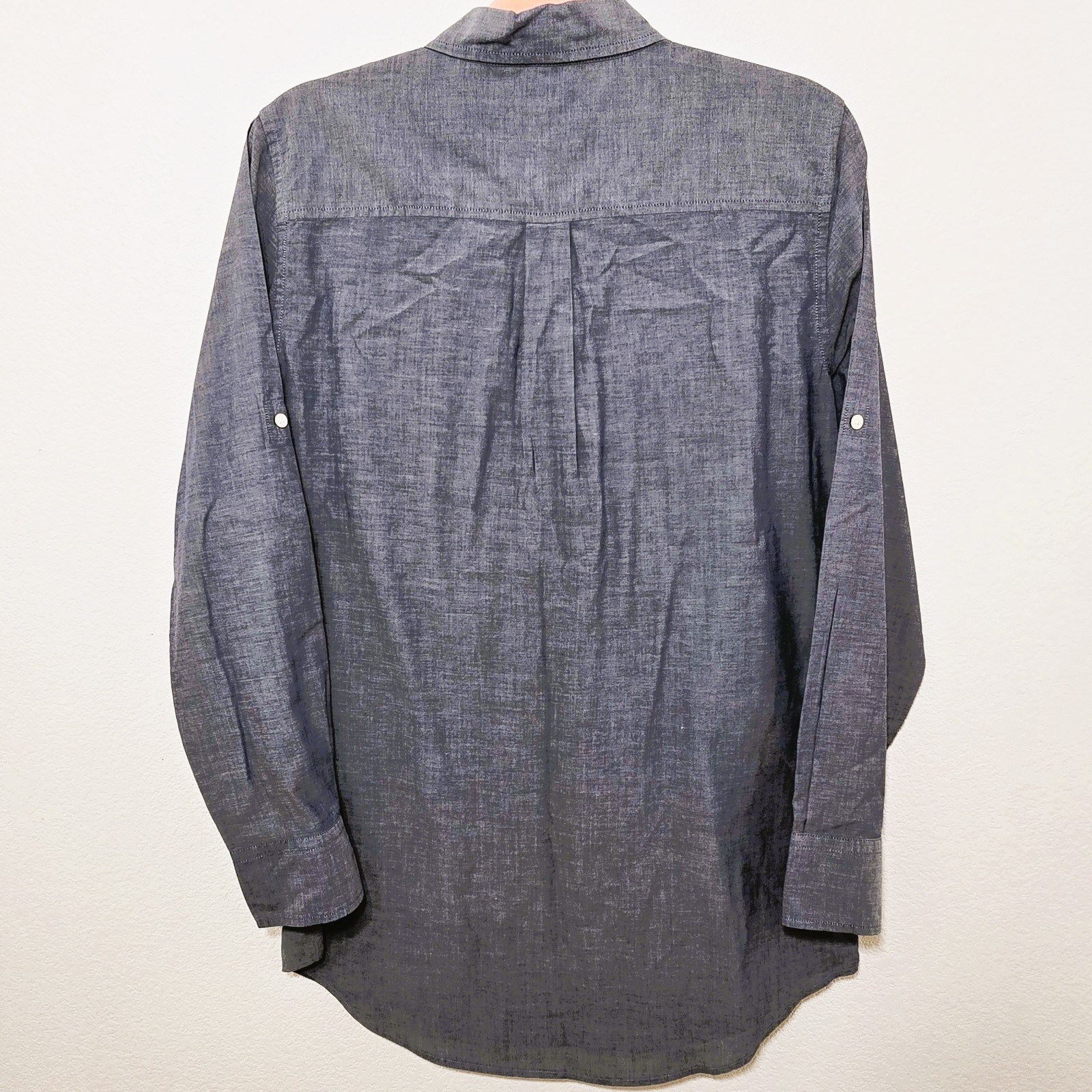 J.Crew Factory Chambray Tunic Top Women’s Size S Light Blue Cotton