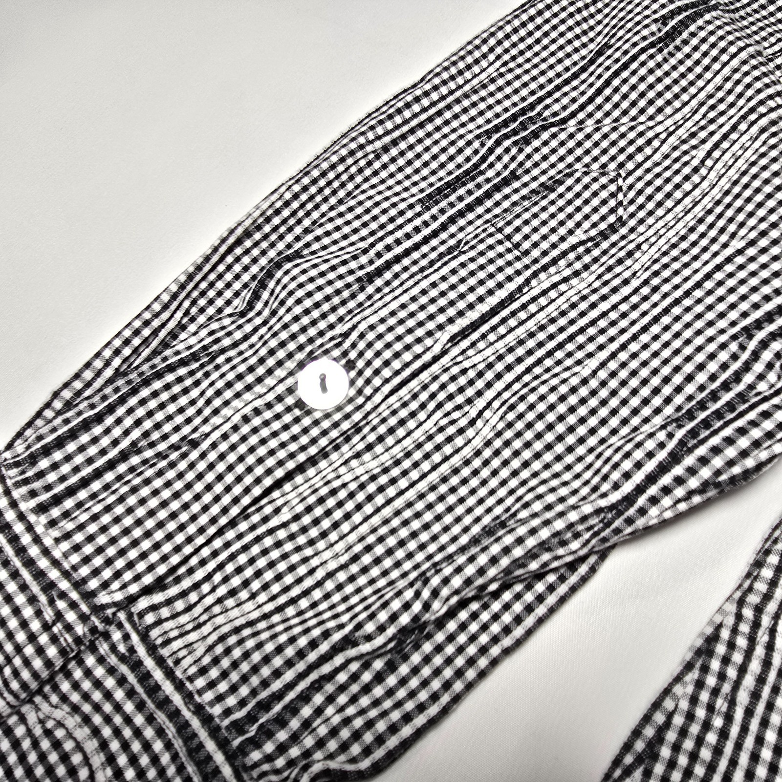 Foxcroft Women's Textured Gingham Stretch Shirt Black & White Size 8