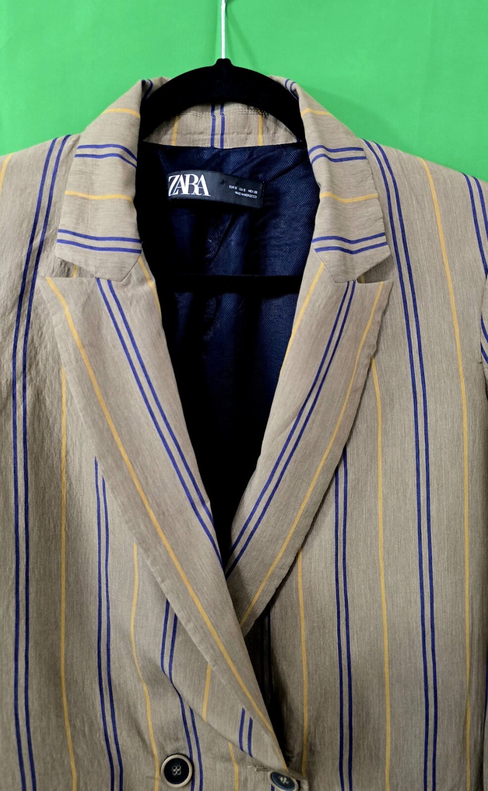 ZARA Striped Oversize Blazer - Size S, Bold and Stylish!